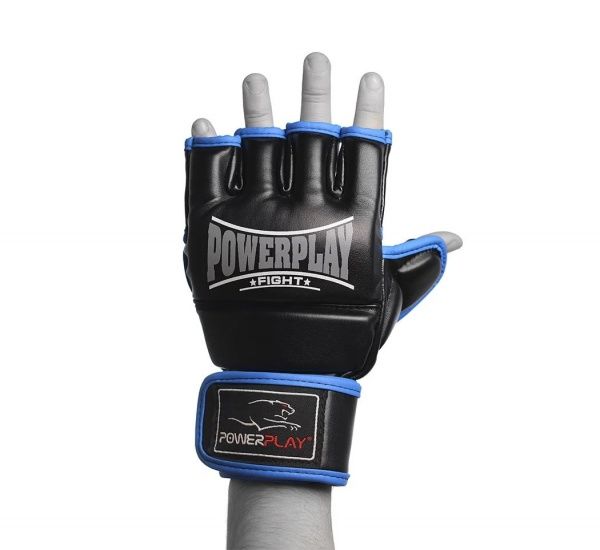 Рукавички для MMA PowerPlay р. XL 7oz 3058 чорний із синім
