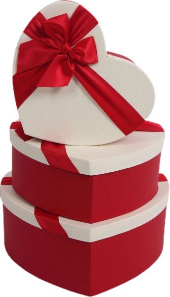 Коробка подарочная Сердце ярко-красное с бантиком 3365-2 26.8x23.8x10.3 см