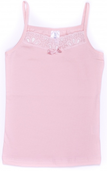 Майка детская для девочек Luna Kids с кружевом р.110-116 розовый VD 0157 /рожевий з мереживом/ 