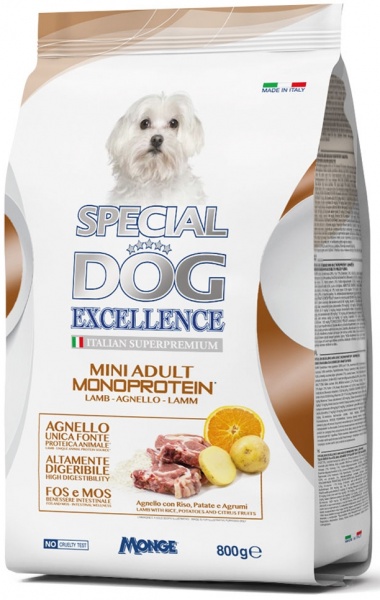Корм сухой для взрослых собак для малых пород SPECIAL DOG EXCELLENCE Mini 800 г
