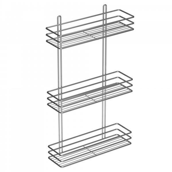 Полка для ванной 3-ярусная 35 см хром 