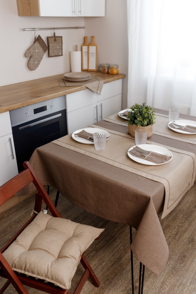 Дорожка (раннер) з двойным кантом Корица Мокко 40x140 см Прованс