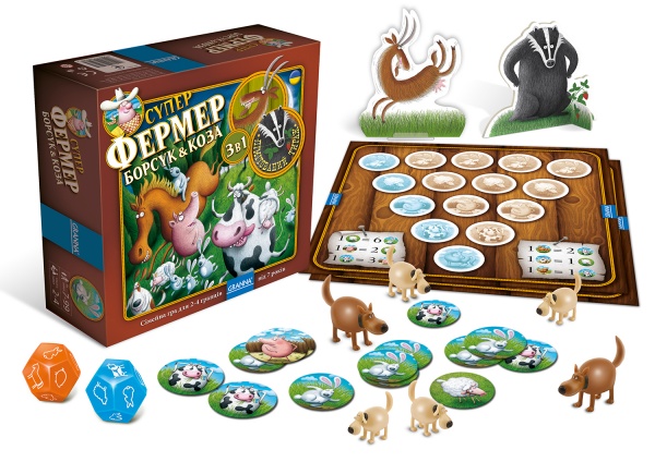 Игра настольная Granna Суперфермер. Барсук & Коза. 3 в 1 84085