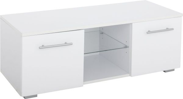 Тумба под ТВ Бильбао 3-В белый/белый глянец 