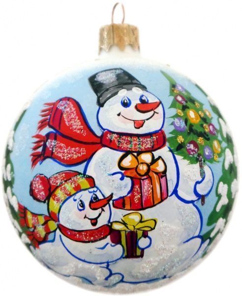 Куля скляна Різдвяник 2 d80 К-41-80 білий