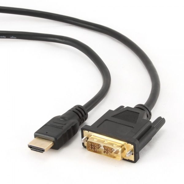 Кабель Cablexpert HDMI – DVI 1,8 м чорний (CC-HDMI-DVI-6) HDMI-DVI, V1.3/19-пін, позолочені конектори 