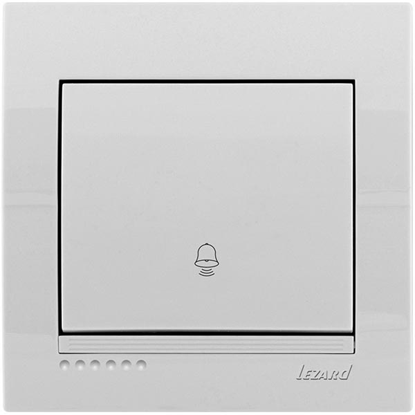 Кнопка звонка Lezard Deriy без подсветки 10 А 250В IP20 белый 702-0202-103