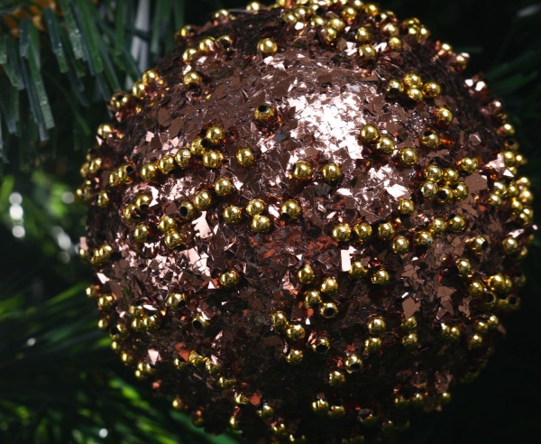 Шар новогодний 80 мм золотой CAA126720