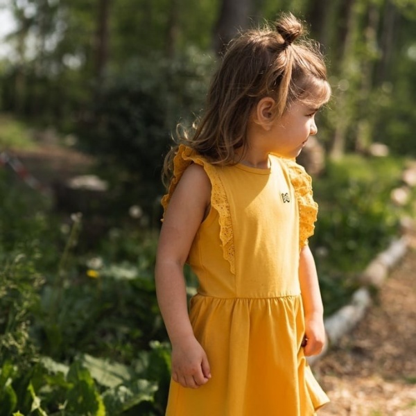 Платье Koko Noko р.110 охристо-желтый T46990-37 
