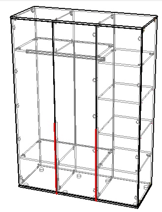 Шкаф Вісент Соло 3 дв 2100х1500х600 мм кашемир