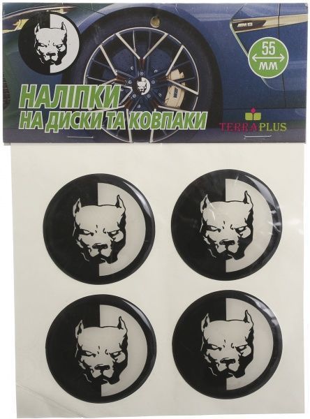 Наклейка TERRAPLUS на колпаки и диски Питбуль 55 мм