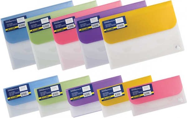 Папка-конверт А4 на липучці TRAVEL 4 відділення BM.3707-99 асорті Buromax