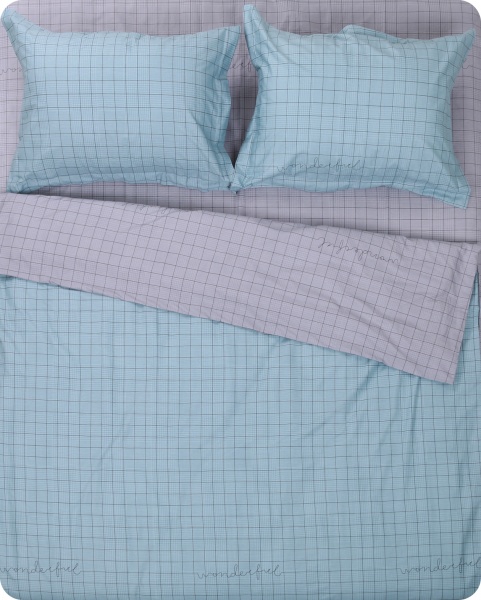 Комплект постільної білизни Ломбардія 1,5 сірий із блакитним Homeline 