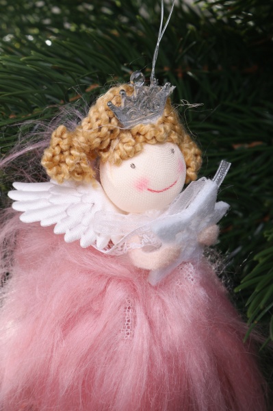 Декоративна підвіска JUMI Фея Jumi хутро 18 см рожевий A-951259