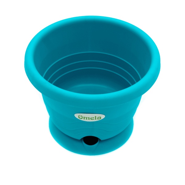Горшок пластиковый Омела Пастель круглый аква 