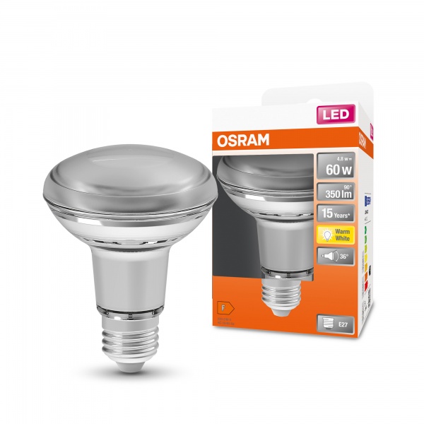 Лампа светодиодная Osram Spot 4,8 Вт R80 зеркальная E27 220 В 2700 К 