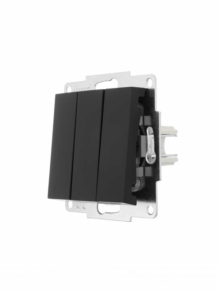 Выключатель трехклавишный Lezard Vesna без подсветки антрацит 742-4288-109