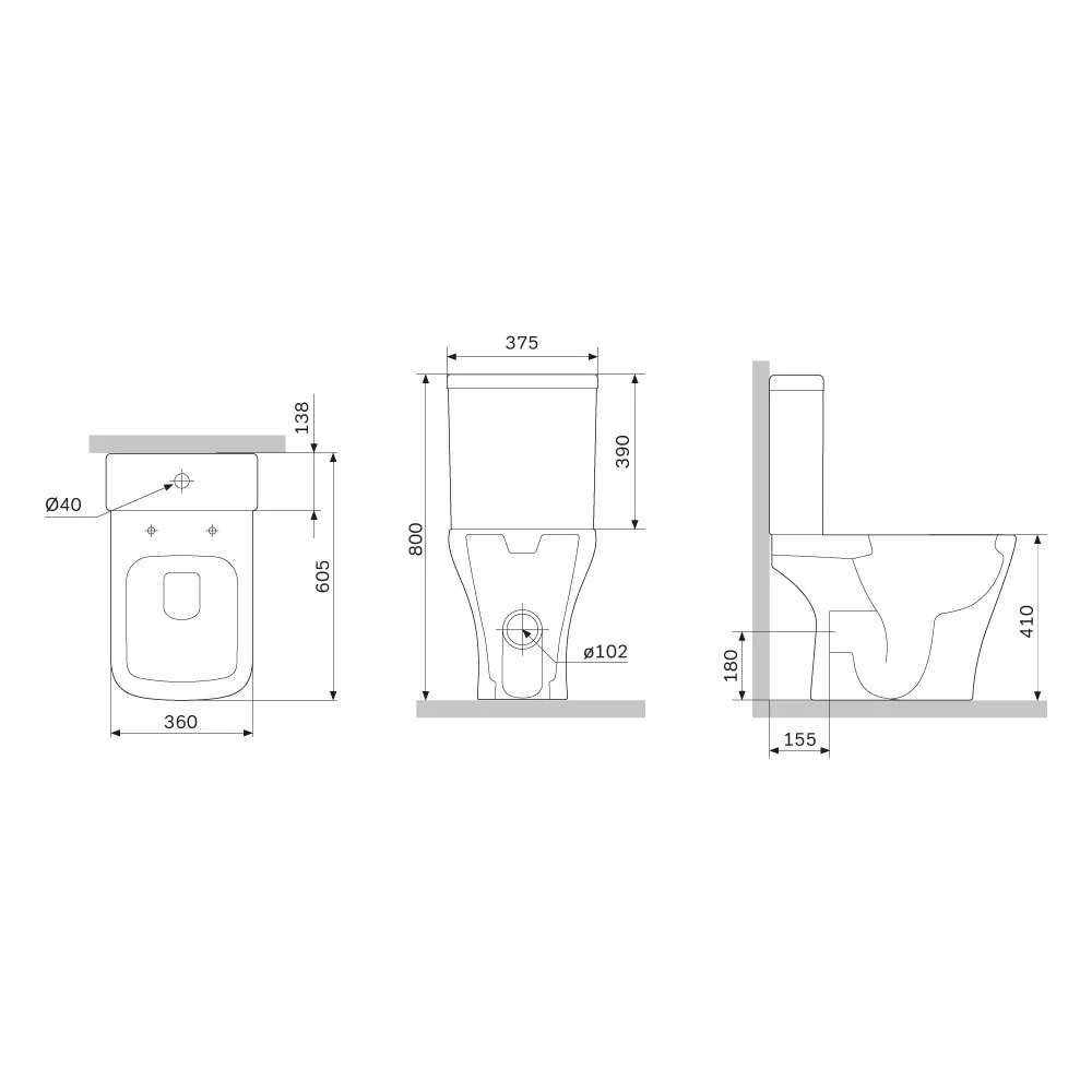 Унитаз-компакт AM.PM без ободка з сидением микролифт