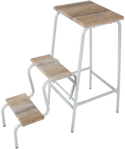 Лестница-стул Vitan d16 мм секвойя / белый молочный 