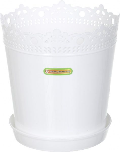 Горшок пластиковый Алеана Ришелье круглый 2л белый 