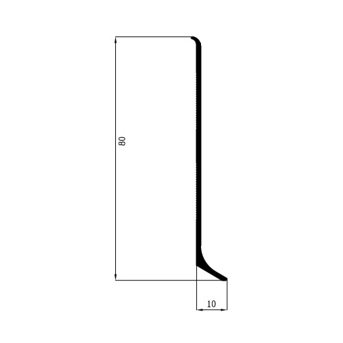 Плинтус алюминиевый накладной АЛЮПРО AS ПАС-3818 серый 80х2500 мм 