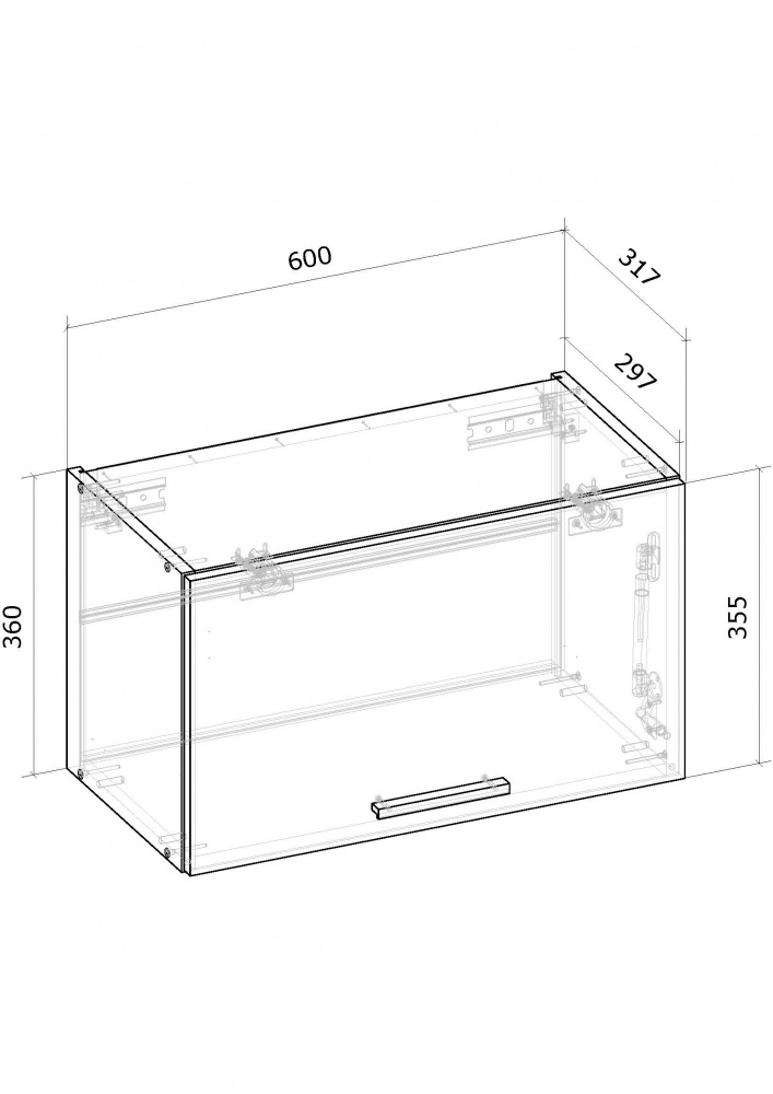 Шкаф верхний ВМ 60х36х30 МС Кашемир кашемир/кашемир Грейд