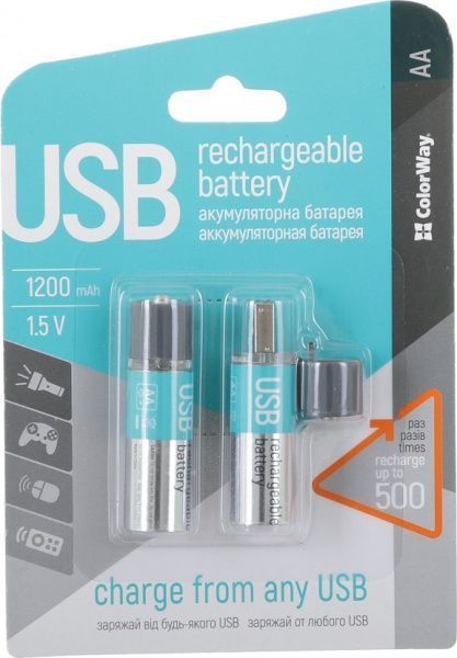 Батарея аккумуляторная ColorWay UBAA-02 AA 2 шт. (CW-UBAA-02) 