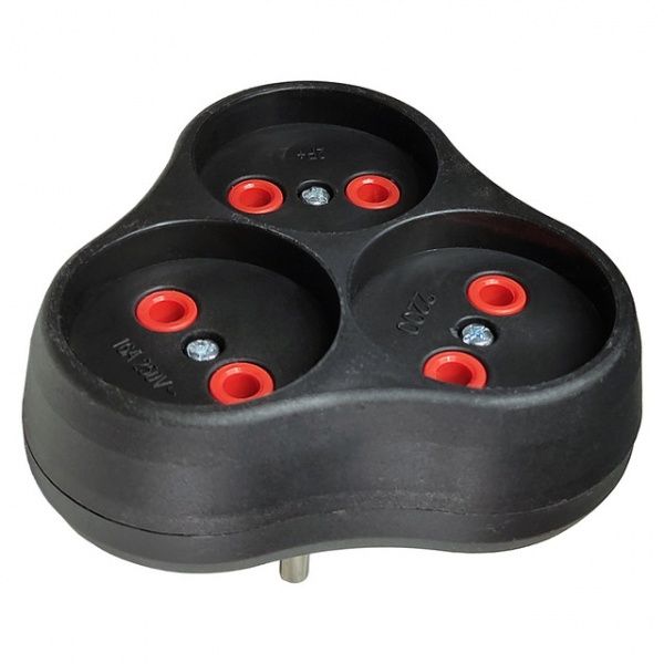 Тройник Neomax без заземления 3 гн. черный NX1115 