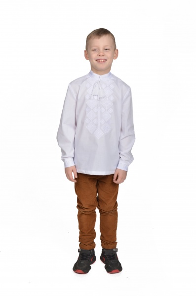 Вышиванка для мальчиков Эдельвика р.140 белый 366-21/00 