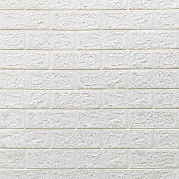 3D-панель с ПВХ самоклеющаяся кирпич белая 700х770х3 мм 