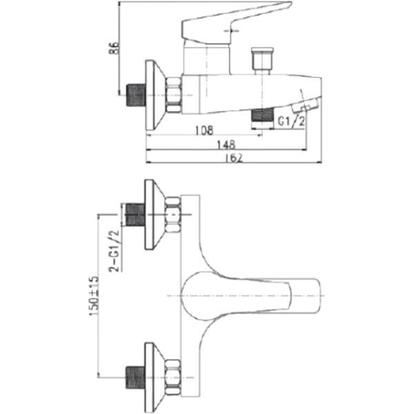 Смеситель для ванны Koller Pool Twin TN0100