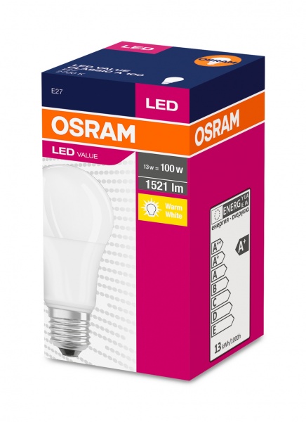 Лампа светодиодная Osram VALUE 13 Вт A100 матовая E27 220 В 2700 К 