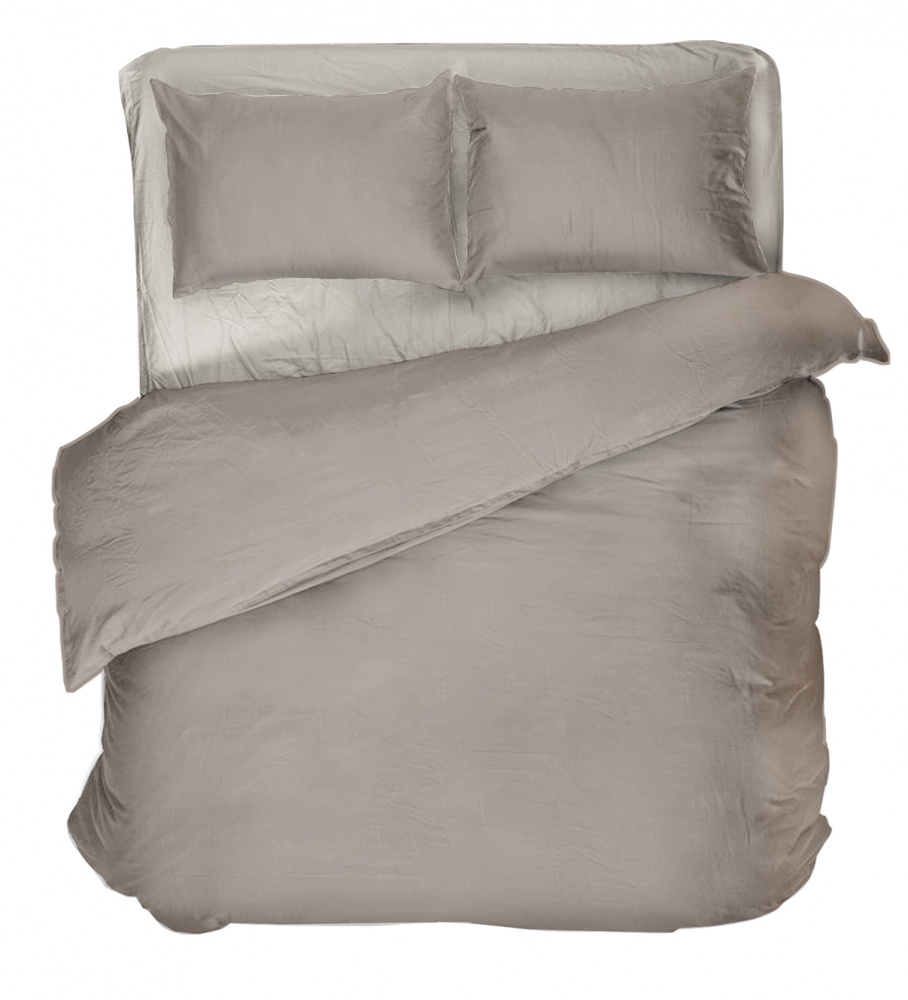 Комплект постільної білизни WARM TAUPE сімейний коричневий UP! (Underprice)