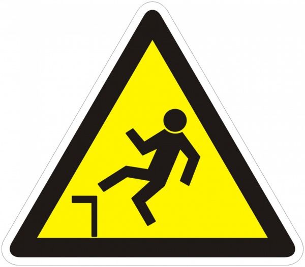 Наклейка Обережно! Можливе падіння 130 мм