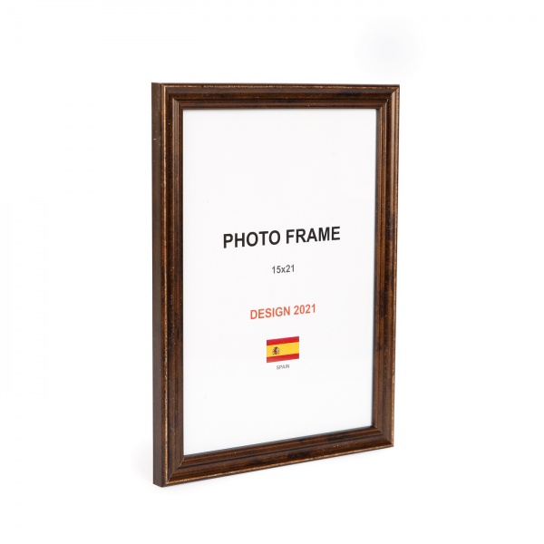 Рамка для фото 1 фото 15x21 см коричневая бронза 