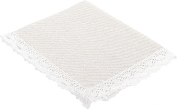 Комплект столовий скатертина та 8 серветок з мереживом бежевий Ярослав 