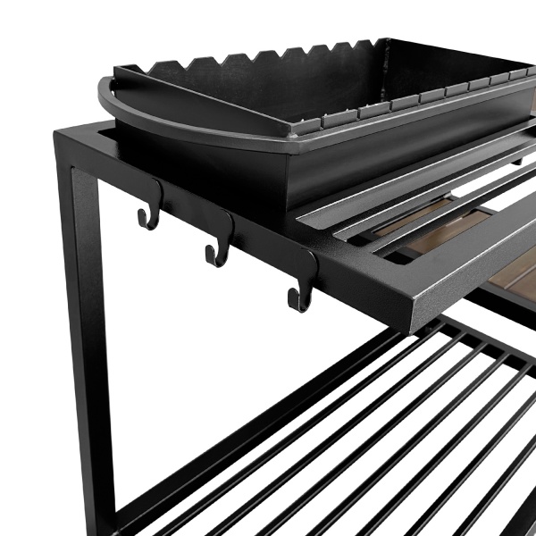 Мангал Metalzavod ЛОФТ ML9-4CP на 9 шампуров 4 мм на дровнице с полкой СР