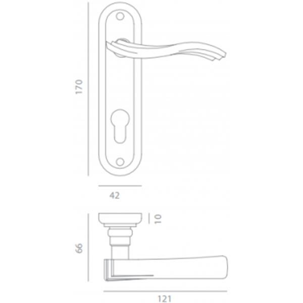Замок врезной с ручками  Linde А-2002 WC SN/CP WC 47,5 мм хром/