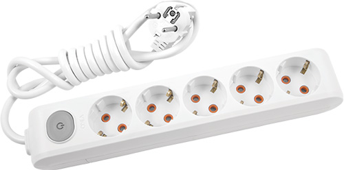 Удлинитель 16 А 230 В с заземлением 5 гн. белый 3 м 90118503 