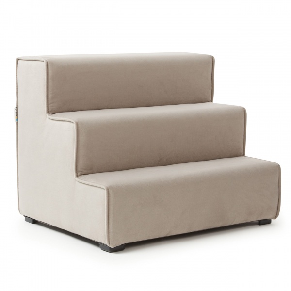 Пандус-ступени с лежанкой PETBED Velor правый 55x42x42 см серый