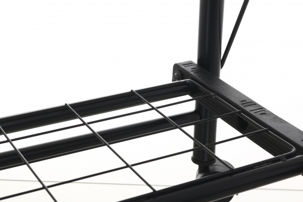 Держатель для одежды PROзапас 890х510х108 (1840) мм двойной раскладной с полками черный