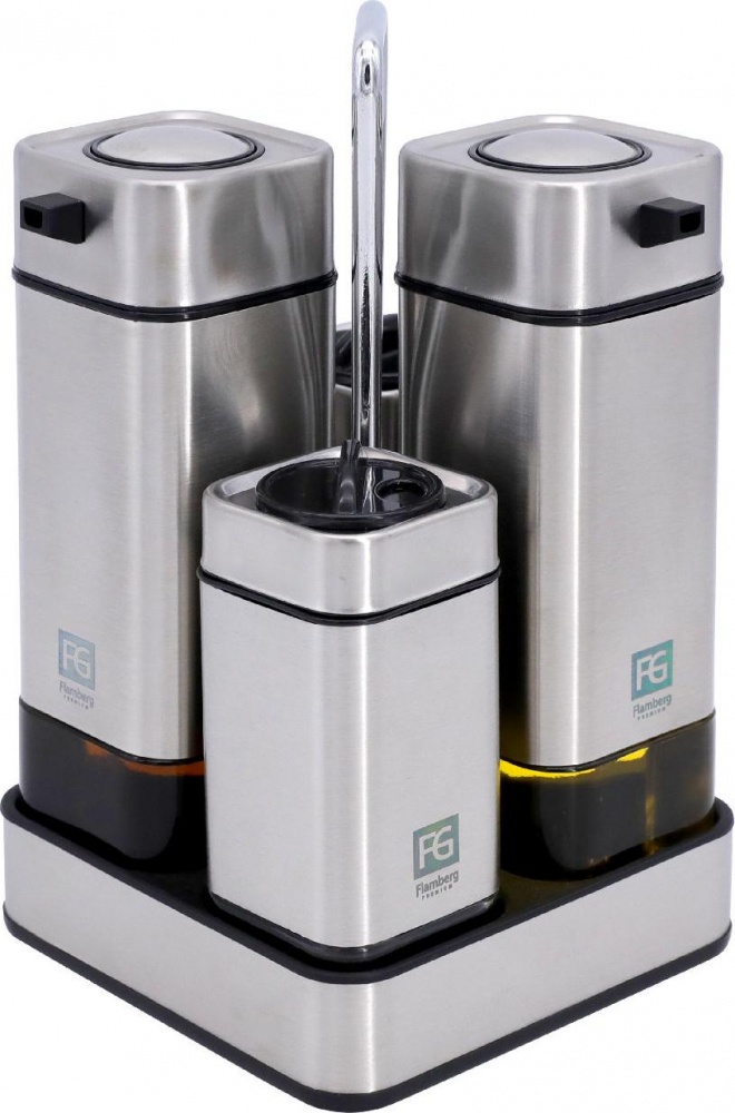 Набор для специй Flamberg Premium на подставке Essential 100 и 220 мл