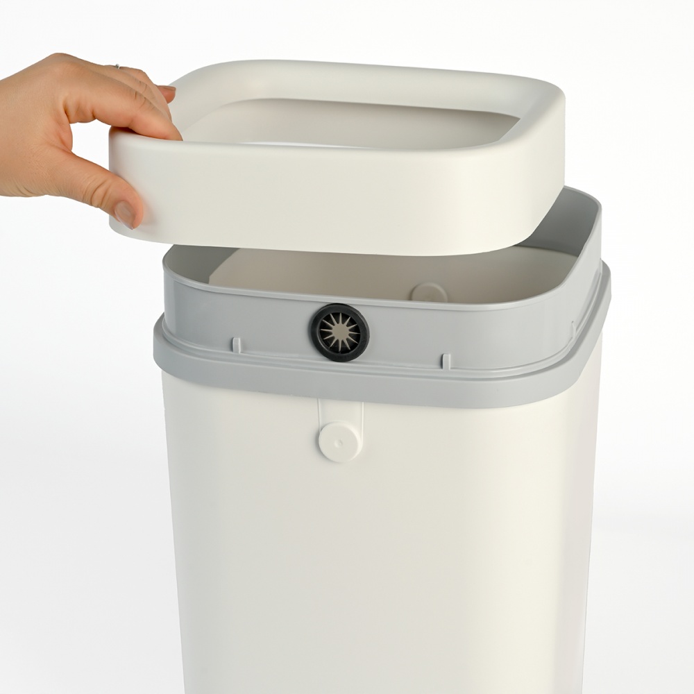 Відро для сміття МВМ 15 л білий/сірий BIN-25 15L WHITE/GRAY