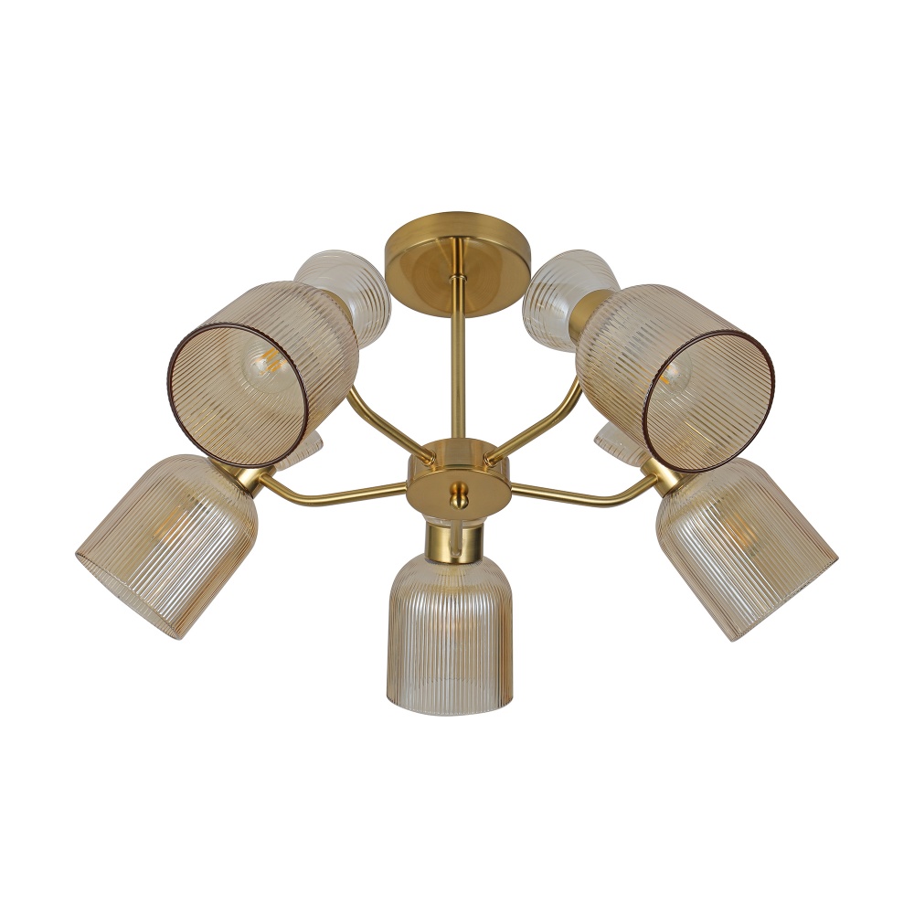 Люстра Miorro Viola 625х300 мм металл/стекло 5x40 Вт E14 медь 51-311-125