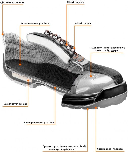 Ботинки рабочие NEO tools 82-027 S1 SRC р.46 черный с белыми вставками