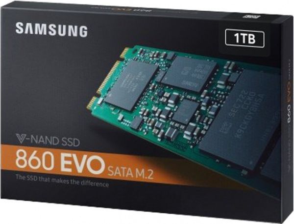 SSD-накопитель Samsung 860 Evo-Series 1000GB M.2 SATA III 3D V-NAND (MZ-N6E1T0BW) 