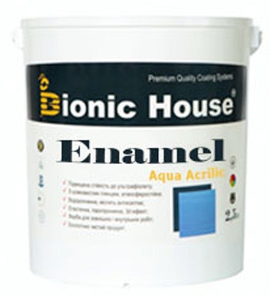 Эмаль акриловая Bionic House универсальная RAL 9003 белый полуглянец 2,5л