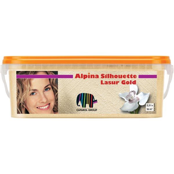 Декоративна лазур Silhouette Lasur Gold з ефектом золота Alpina 2,5 л