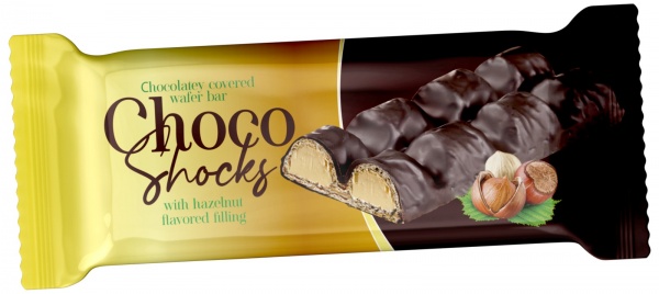 Батончик вафельний Choco-shocks Choco-shocks з горіхом фундук 45 г 