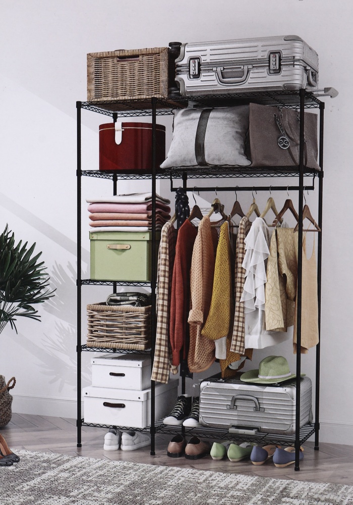 Стойка LUNA HOME DGCJ-B1438 гардеробная на 5 полок черный